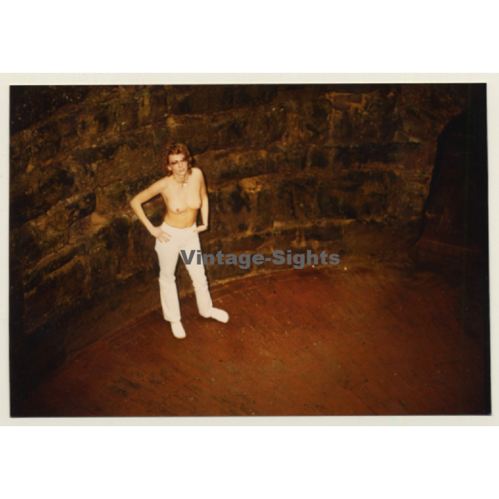 Slim Topless Female Outdoors / Sun Glasses (Vintage Photo Germany ~1980s)