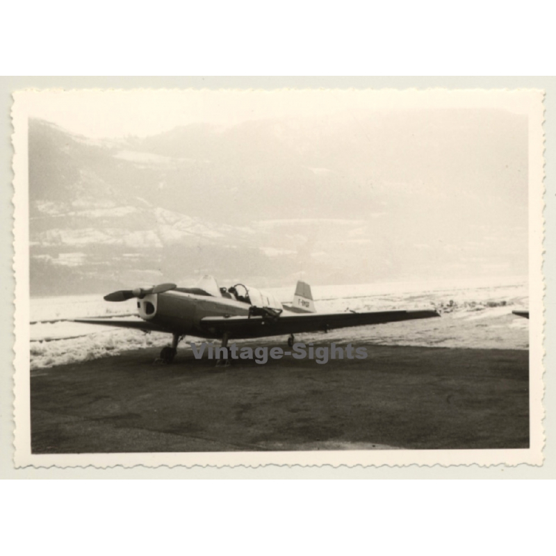 F-BMQR Moravan Zlin Z-326 Trener / Trainer Plane In Mountains*2 (Vintage Photo 1960s)