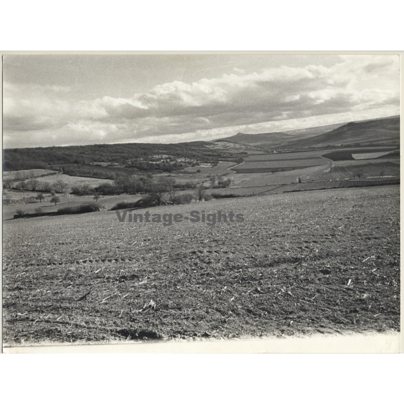 Jerri Bram (1942): View Over Flat Landscape / Fields (Large Vintage Photo ~1970s)