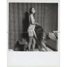 Shy Nude Woman Kissed By Girlfriend / Leopard Skin Curtain - Lesbian INT (Vintage Photo Master 60s/70s)