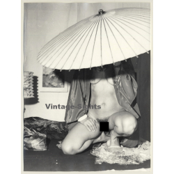 Slim Nude With Parasol / Kimono - Boobs (Vintage Photo 1960s/1970s)