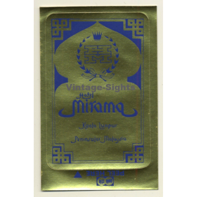 Kuala Lumpou / Malaysia: Hotel Mirama (Vintage Self Adhesive Luggage Label / Sticker)