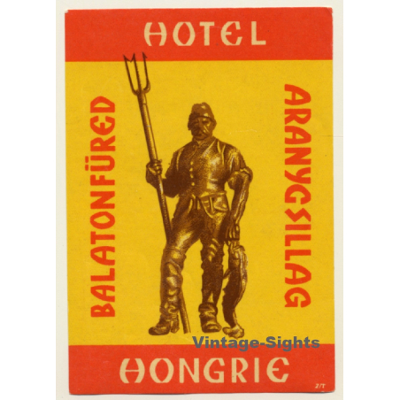 Aranygsillag - Balatonfüred / Hungary: Hotel Hongrie (Vintage Luggage Label)