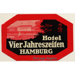 Hamburg / Germany: Hotel Vier Jahreszeiten (Vintage Luggage Label)