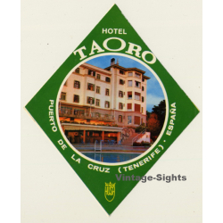 Puerto De La Cruz - Tenerife / Spain: Hotel Taoro (Vintage Luggage Label)