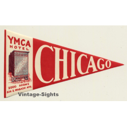 Chicago / USA: YMCA Hotel (Vintage Luggage Label ~1940s/1950s)