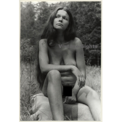 Natural Brunette Nude In Forest / Extreme Long Hair (Vintage Photo GDR ~1970s/1980s)