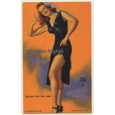 Earl Moran: Thumb Fun, Eh, Kid? / Pin-Up - Risqué (Mutoscope Card PC)