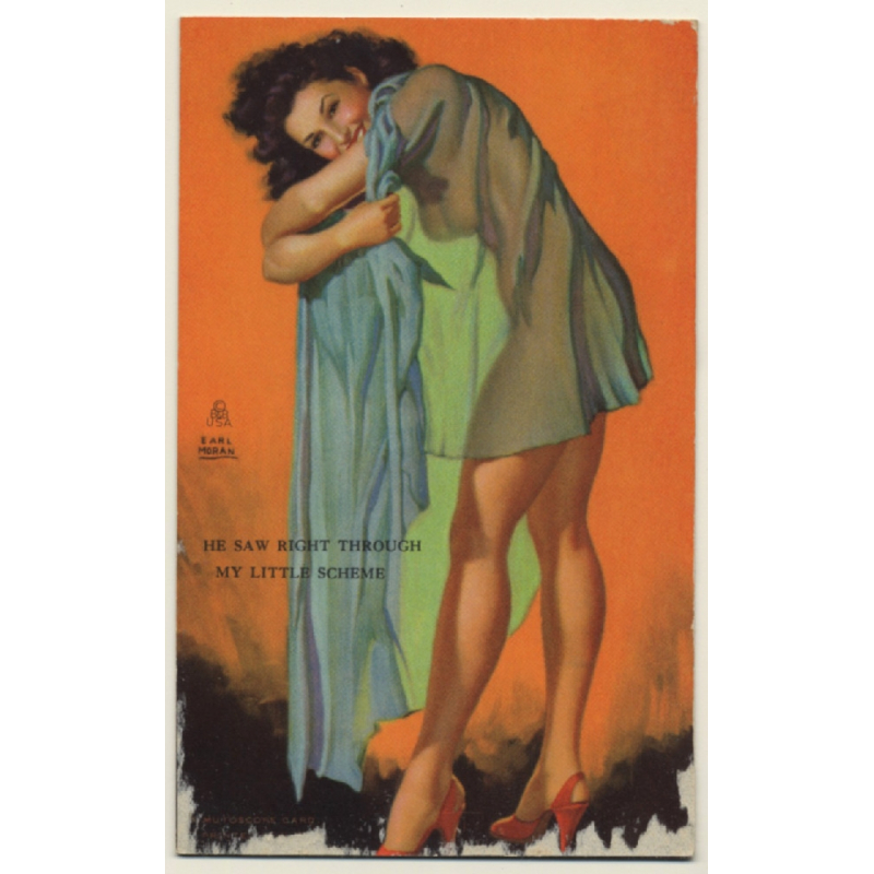 Earl Moran: He Saw Right Through My Little Scheme / Pin-Up - Risqué (Mutoscope Card PC)