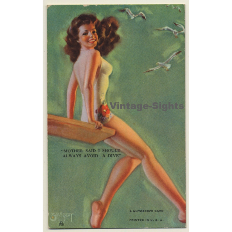 Zoe Mozert: Mother Said I Should Always Avoid A Dive / Pin-Up - Risqué (Mutoscope Card PC)