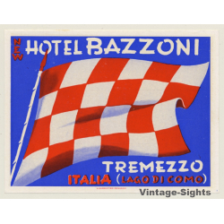 Tremezzo - Lago Di Como / Italy: New Hotel Bazzoni (Vintage Luggage Label ~1950s)