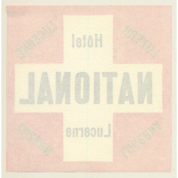 Lucerne / Switzerland: Hotel National Luzern (Vintage Luggage Label)