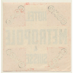 Como / Switzerland: Hotel Metropole & Suisse  (Vintage Luggage Label)