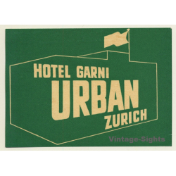 Zürich / Switzerland: Hotel Garni Urban - Zurich (Vintage Luggage Label)