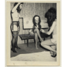 2 Semi Nude Mistresses & Maid In Pillory*3 / BDSM (Vintage Photo ~1950s/1960s)