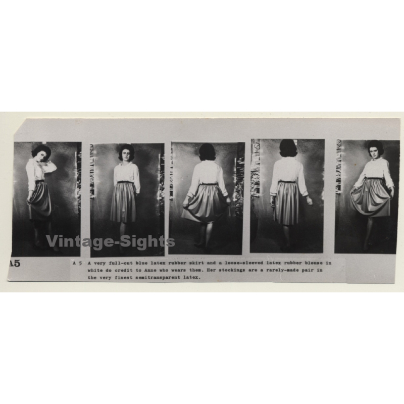 Latex Fashion Photos - Rubber Skirt - Fetish / BDSM (Vintage Photos ~1940s/1950s)