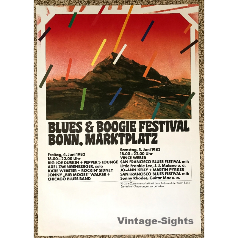 Blues & Boogie Festival Bonn, Marktplatz 1982 (Vintage Concert Poster)