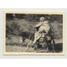 Bedouin Racing On His Donkey / Caftan - Turban (Vintage Photo B/W)