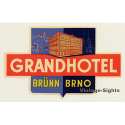 Brno - Brünn / Czech Republic: Grand Hotel (Vintage Luggage Label)