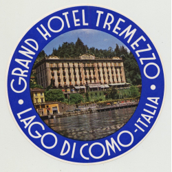 Grand Hotel Tremezzo - Lago Di Como / Italy (Vintage Luggage Label)