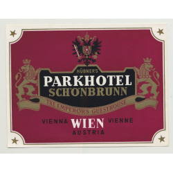 Hübner's Parkhotel Schönbrunn - Vienna / Austria (Vintage Luggage Label)