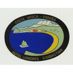 Hotel Londres - San Sebastian (Costa Vasca) / Spain (Vintage Luggage Label)