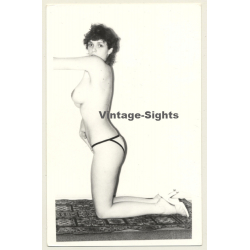 Slim Busty Semi Nude In Bikini Panties*2 (Vintage Photo Germany ~1980s)