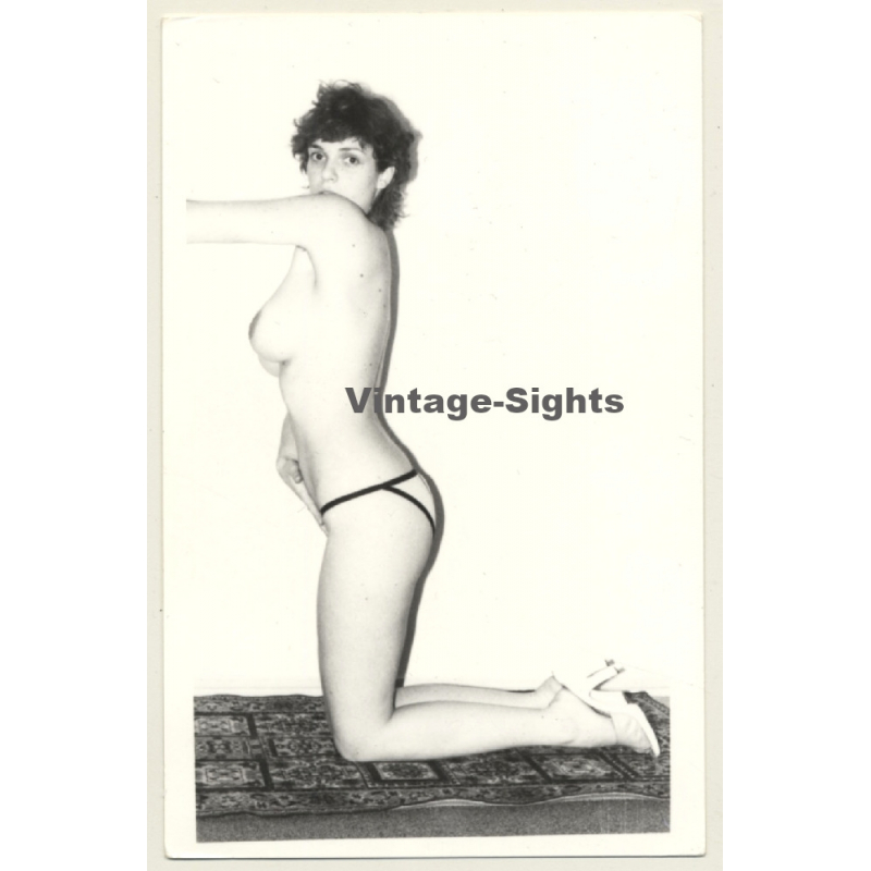 Slim Busty Semi Nude In Bikini Panties*2 (Vintage Photo Germany ~1980s)