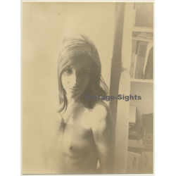 Jerri Bram (1942): Intense Take Of Slim Natural Nude Female (Vintage Photo ~1970s)