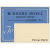 London / UK: Berners Hotel (Vintage Luggage Label)