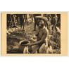 French Equatoriale Francaise: Oubangui Chari - Boubou Woman With Urn Of Husband (Vintage PC)