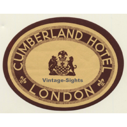 London / UK: Cumberland Hotel*2 (Vintage Luggage Label ~1930s/1940s)