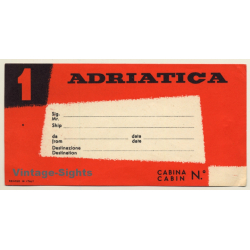 Adriatica 1st Class Cabin (Vintage Shipping Line Luggage Label)