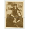 3 Girlfriends Party With Teddy Bear / Stuffed Animal (Vintage Photo 1930s/40s)