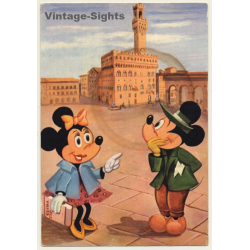 Walt Disney: Mickey Mouse & Minnie On Italian Marketplace (Vintage PC 1962)