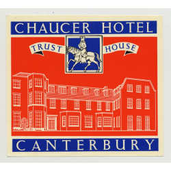 Caucer Hotel (Trust House) - Canterbury / Great Britain (Vintage Luggage Label 1950s)
