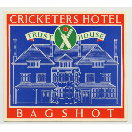 Cricketers Hotel (Trust House) - Bagshot / Great Britain (Vintage Luggage Label 1950s)
