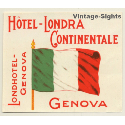 Genova / Italy: Hotel-Londra Continentale - Londhotel (Vintage Luggage Label)