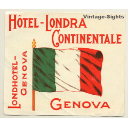 Genova / Italy: Hotel-Londra Continentale - Londhotel*2 (Vintage Luggage Label)