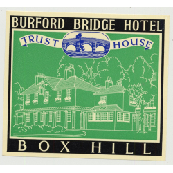 Bruford Bridge Hotel (Trust House) - Box Hill / Great Britain (Vintage Luggage Label 1950s)