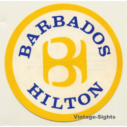Barbados: Hilton Hotel (Vintage Luggage Label)
