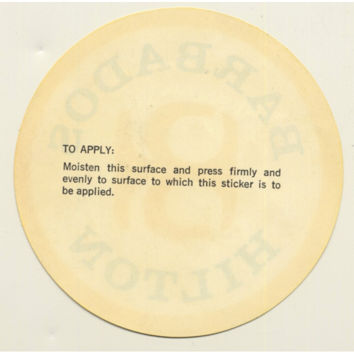 Barbados: Hilton Hotel (Vintage Luggage Label)