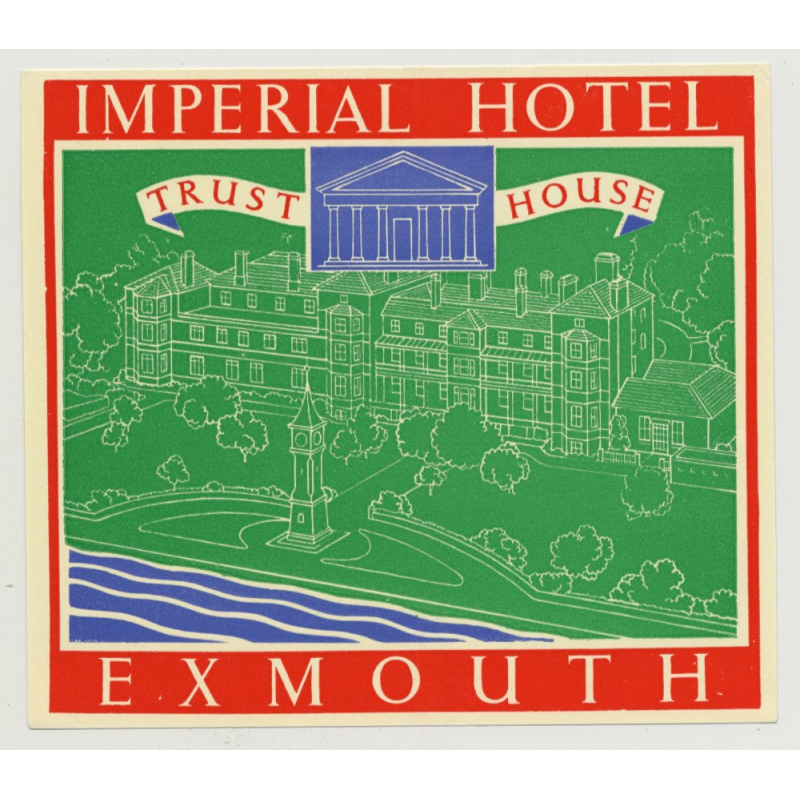 Imperial Hotel (Trust House) - Exmouth / Great Britain (Vintage Luggage Label 1950s)