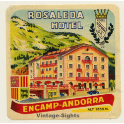 Encamp / Andorra: Rosaleda Hotel (Vintage Luggage Label)