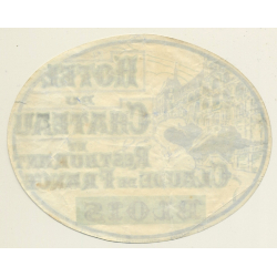 Blois / France: Hotel Du Chateau & Restaurant Claude De France (Vintage Luggage Label)