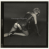 Slim Blonde Semi Nude In Lacquer Bodice*1 / Gloves - BDSM (Vintage Contact Sheet Photo 1970s)