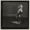 Slim Blonde Semi Nude In Lacquer Bodice*3 / Hogtie - BDSM (Vintage Contact Sheet Photo 1970s)