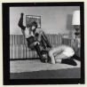Mistress About To Whip Semi Nude Man*2 / Boobs - BDSM (Vintage Contact Sheet Photo 1970s)