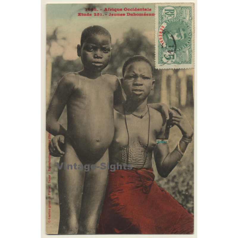Afrique Occidentale: Jeune Dahoméennes*2 / Tribal Scars - Ethnic (Vintage PC ~1910s/1920s) Afrique Occidentale: Jeune Dahoméennes*2 / Tribal Scars - Ethnic (Vintage PC ~1910s/1920s)