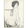 Rear View: Semi Nude Beauty In Lingerie / Butt - Risqué (Vintage Photo Print ~1950s/1960s)